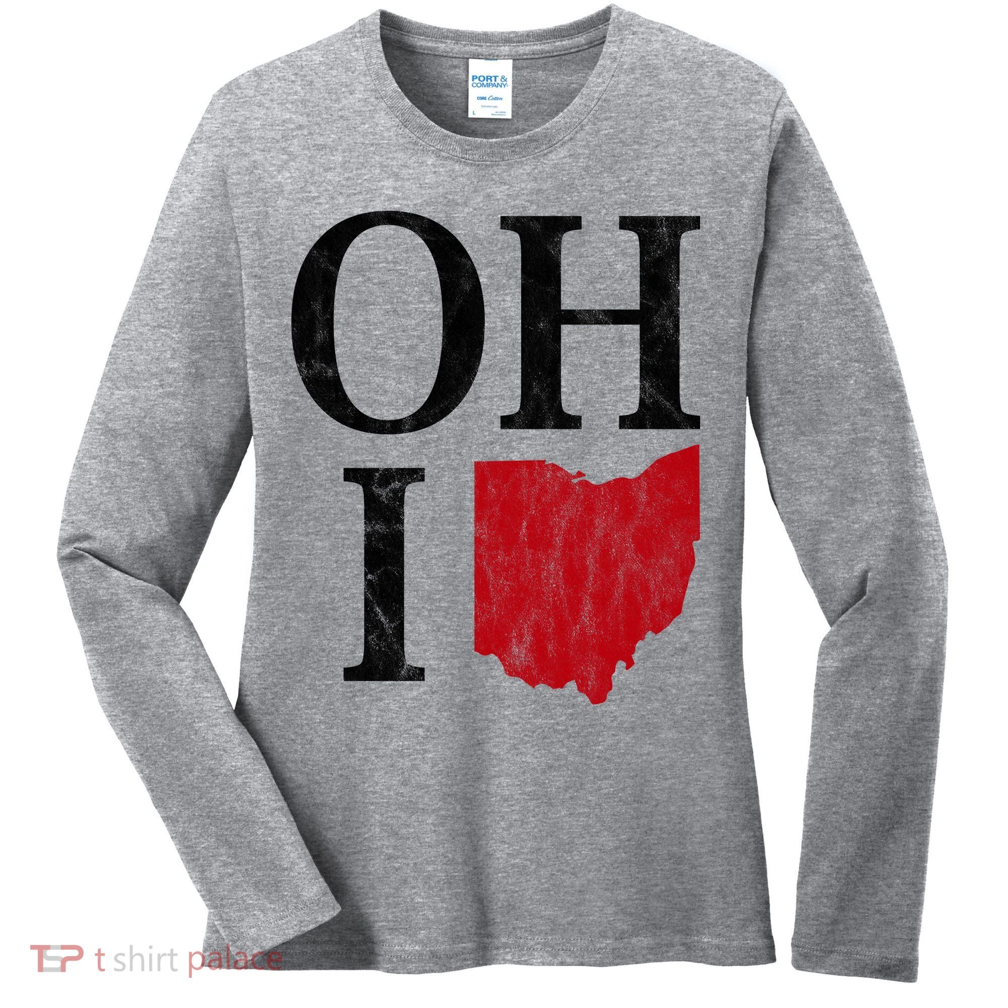 Ohio State Map Women's Long Sleeve Shirt