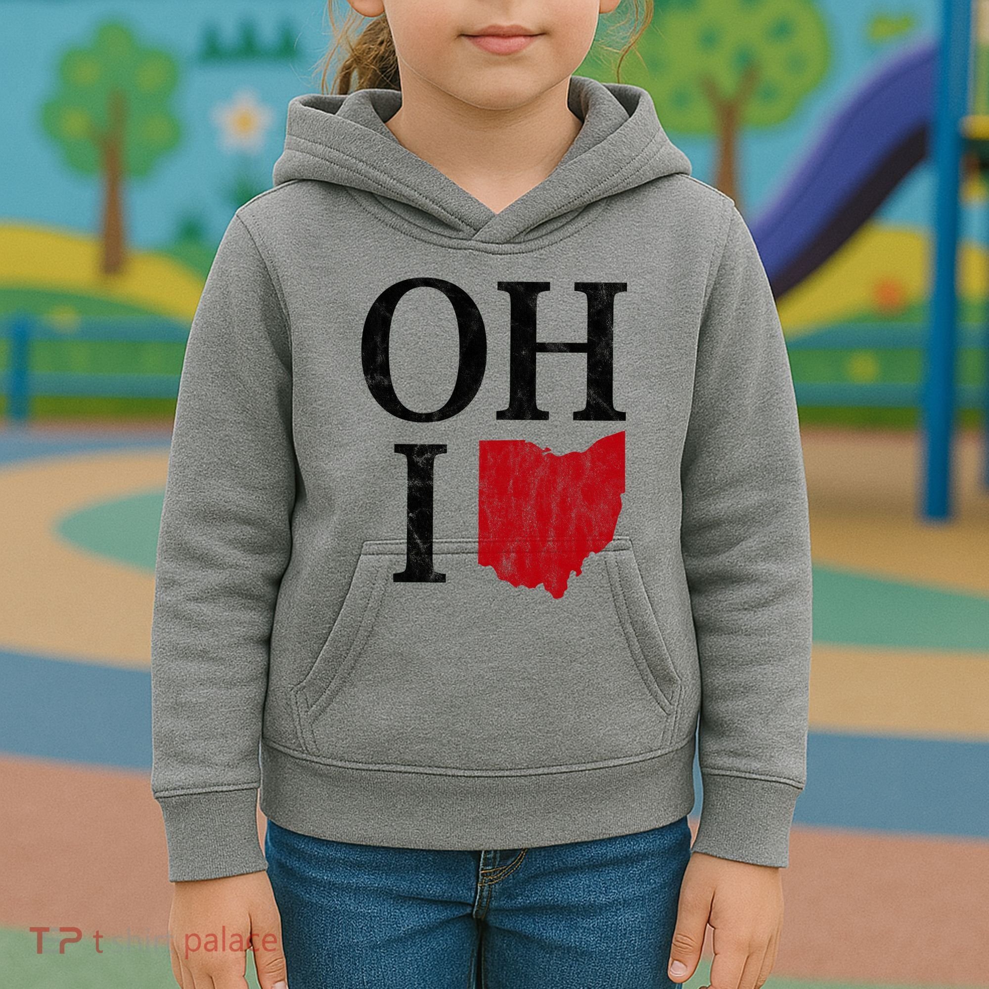 Ohio State Map Kids Hoodie