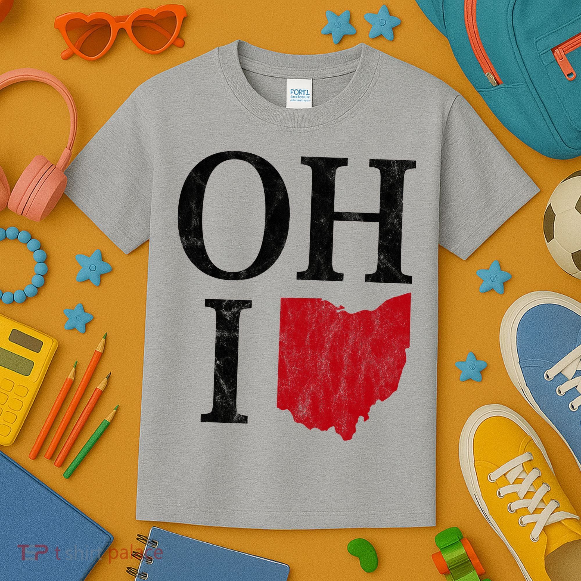 Ohio State Map Kids T-Shirt
