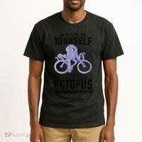 Octopus Sea Monster Cycling Always Be Yourself Cephalopod Tall T-Shirt thumb 2