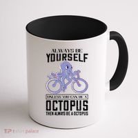 Octopus Sea Monster Cycling Always Be Yourself Cephalopod Coffee Mug thumb 1
