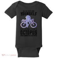 Octopus Sea Monster Cycling Always Be Yourself Cephalopod Baby Bodysuit thumb 0