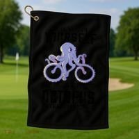 Octopus Sea Monster Cycling Always Be Yourself Cephalopod Golf Towel thumb 1