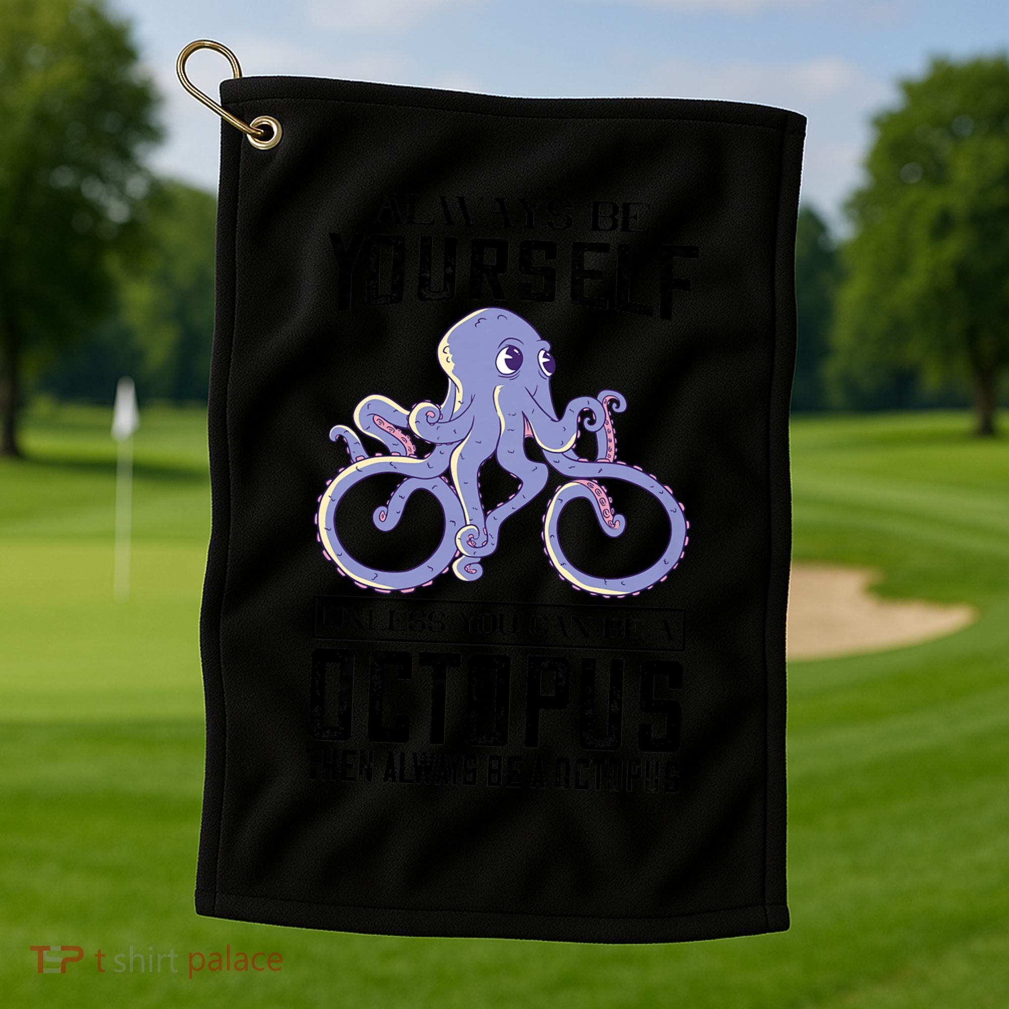 Octopus Sea Monster Cycling Always Be Yourself Cephalopod Golf Towel