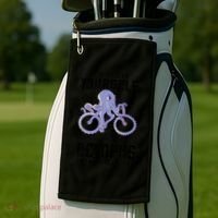 Octopus Sea Monster Cycling Always Be Yourself Cephalopod Golf Towel thumb 2