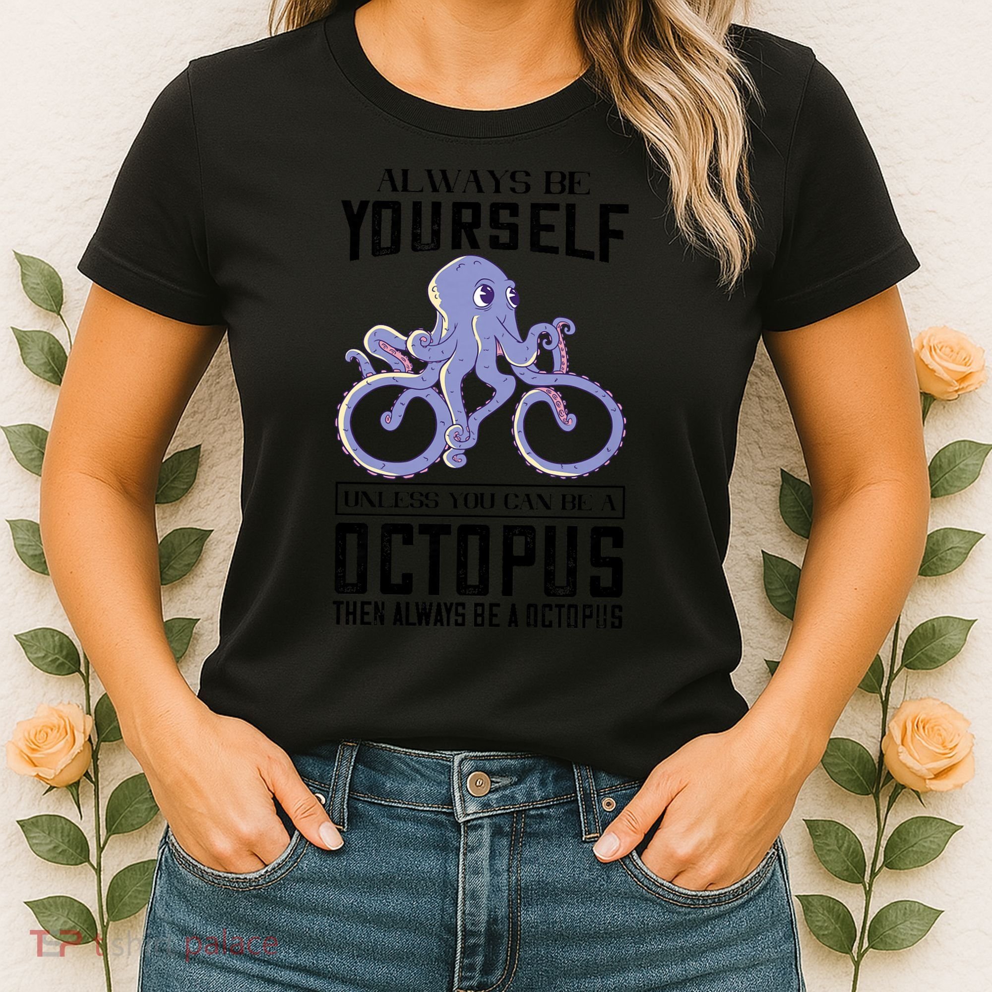 Octopus Sea Monster Cycling Always Be Yourself Cephalopod Women's T-Shirt
