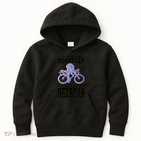 Octopus Sea Monster Cycling Always Be Yourself Cephalopod Kids Hoodie thumb 0