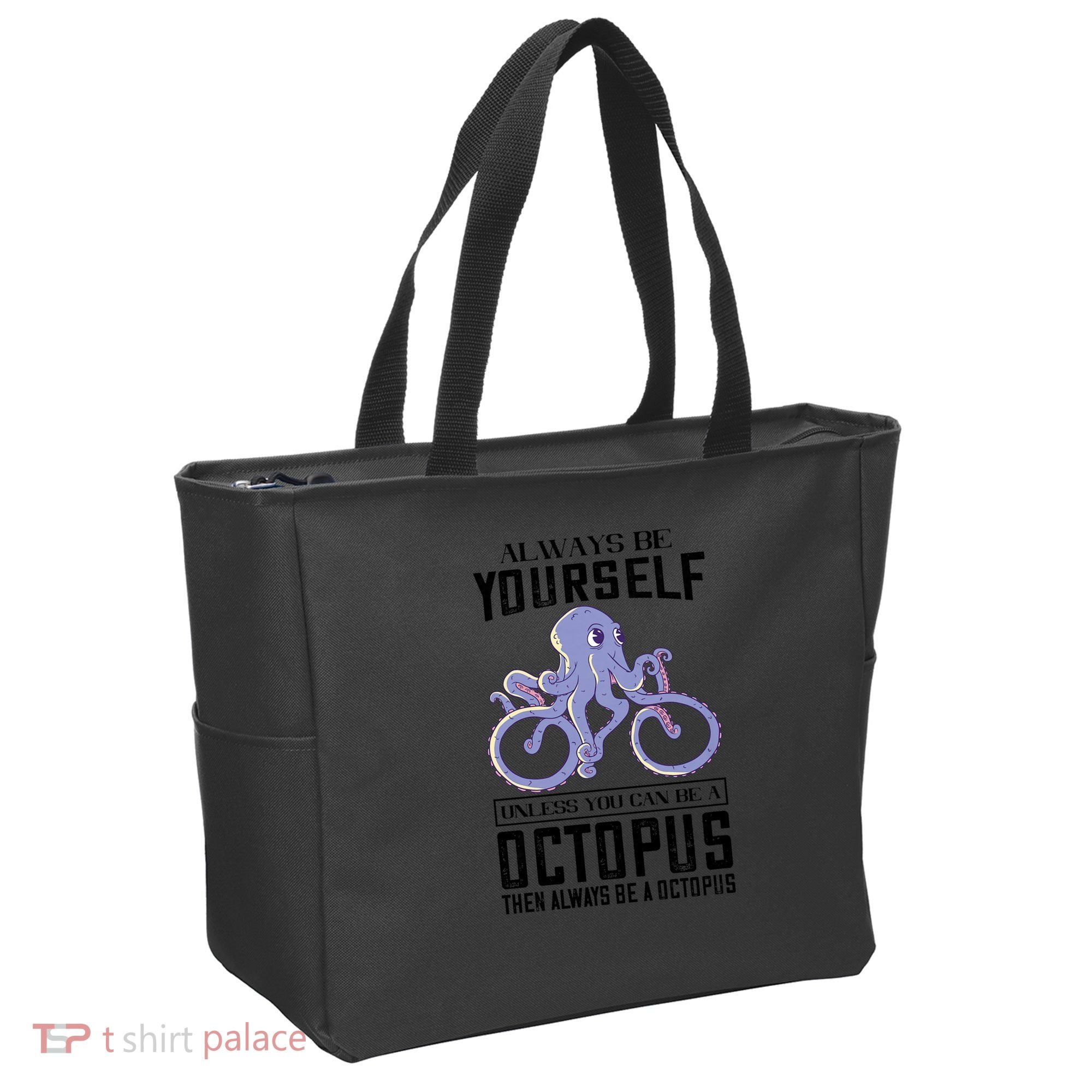 Octopus Sea Monster Cycling Always Be Yourself Cephalopod Tote Bag