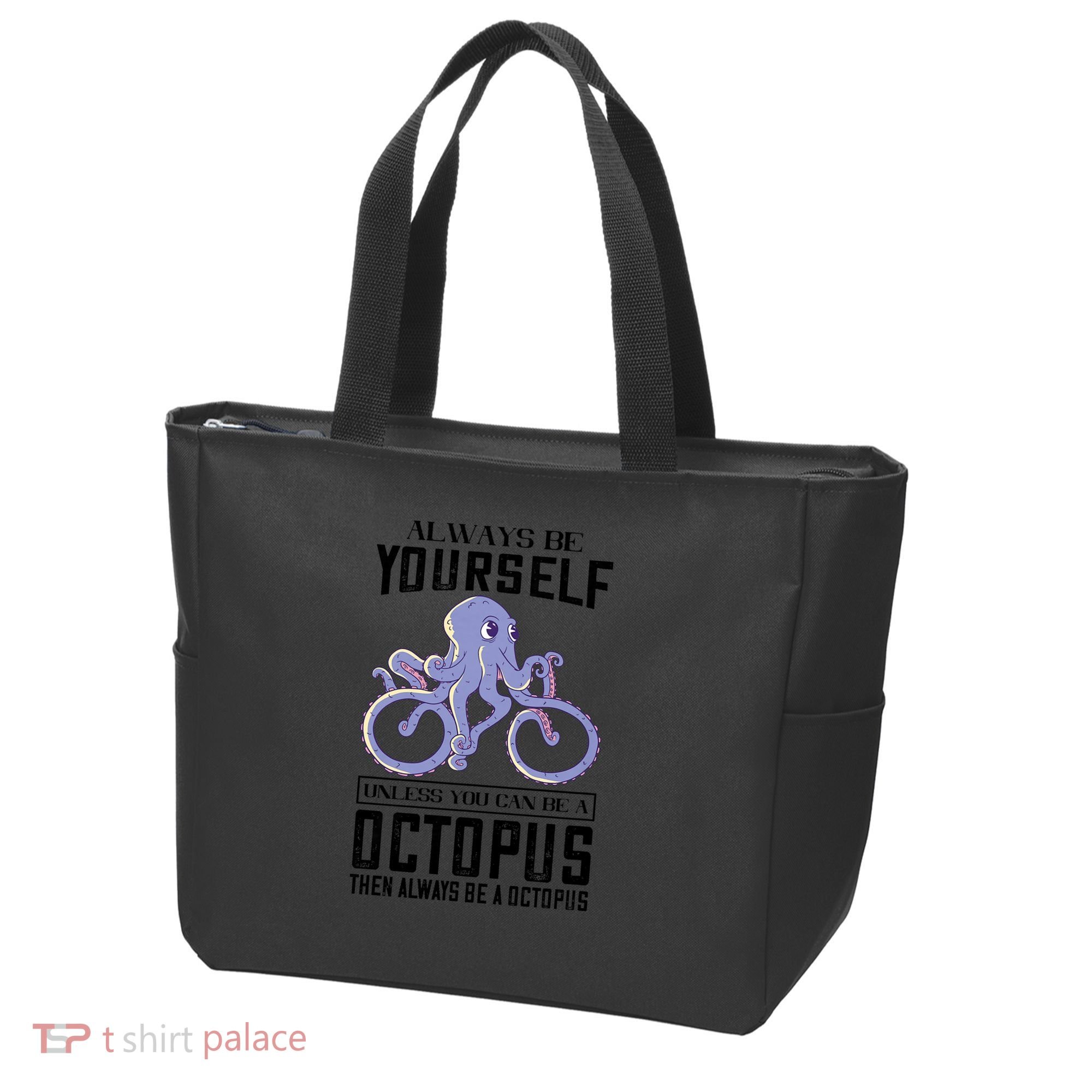 Octopus Sea Monster Cycling Always Be Yourself Cephalopod Tote Bag