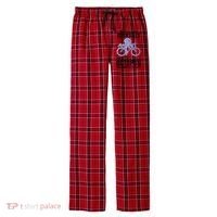 Octopus Sea Monster Cycling Always Be Yourself Cephalopod Men's Flannel Plaid Pajama Pants thumb 0