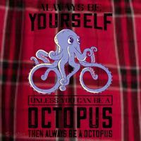 Octopus Sea Monster Cycling Always Be Yourself Cephalopod Men's Flannel Plaid Pajama Pants thumb 2