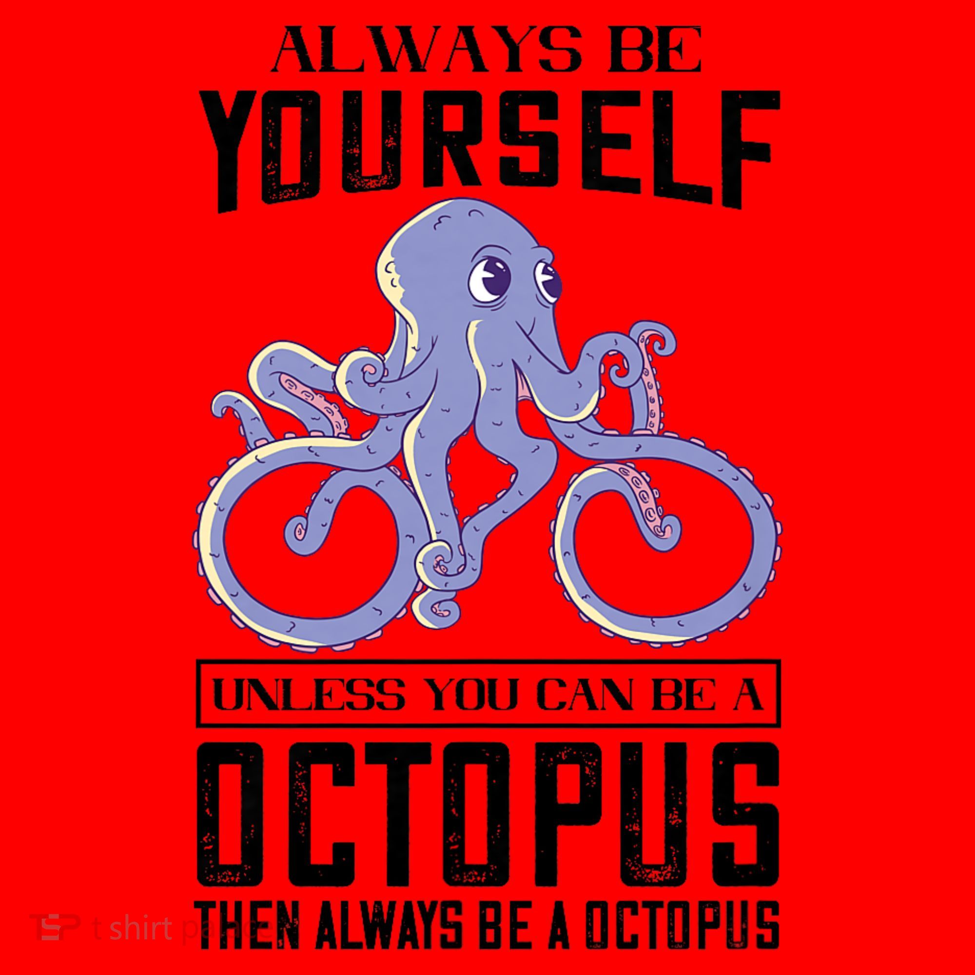 Octopus Sea Monster Cycling Always Be Yourself Cephalopod Santa Hat