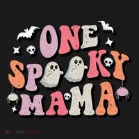 One Spooky Mama Funny Halloween Mom Costume Groovy Cute Gift Backpack thumb 2