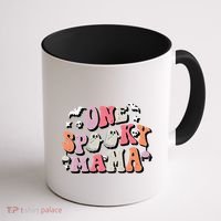 One Spooky Mama Funny Halloween Mom Costume Groovy Cute Gift Coffee Mug thumb 1