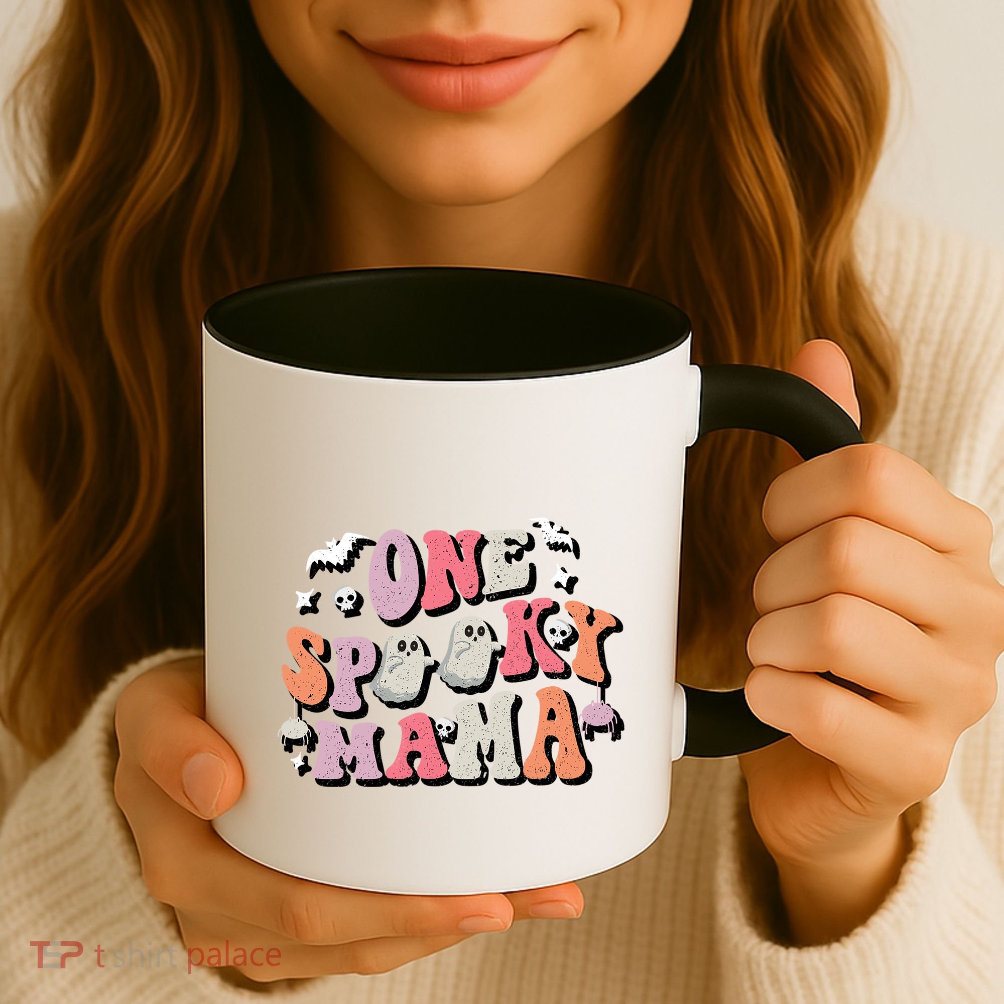 One Spooky Mama Funny Halloween Mom Costume Groovy Cute Gift Coffee Mug