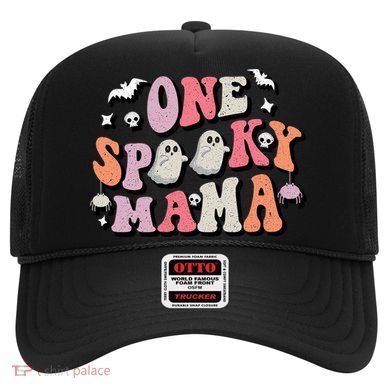 One Spooky Mama Funny Halloween Mom Costume Groovy Cute Gift Hat