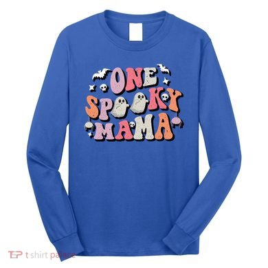 One Spooky Mama Funny Halloween Mom Costume Groovy Cute Gift Long Sleeve Shirt