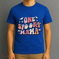 One Spooky Mama Funny Halloween Mom Costume Groovy Cute Gift T-Shirt thumb 3
