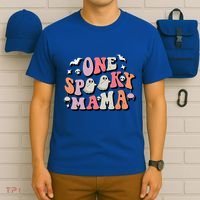 One Spooky Mama Funny Halloween Mom Costume Groovy Cute Gift T-Shirt thumb 6