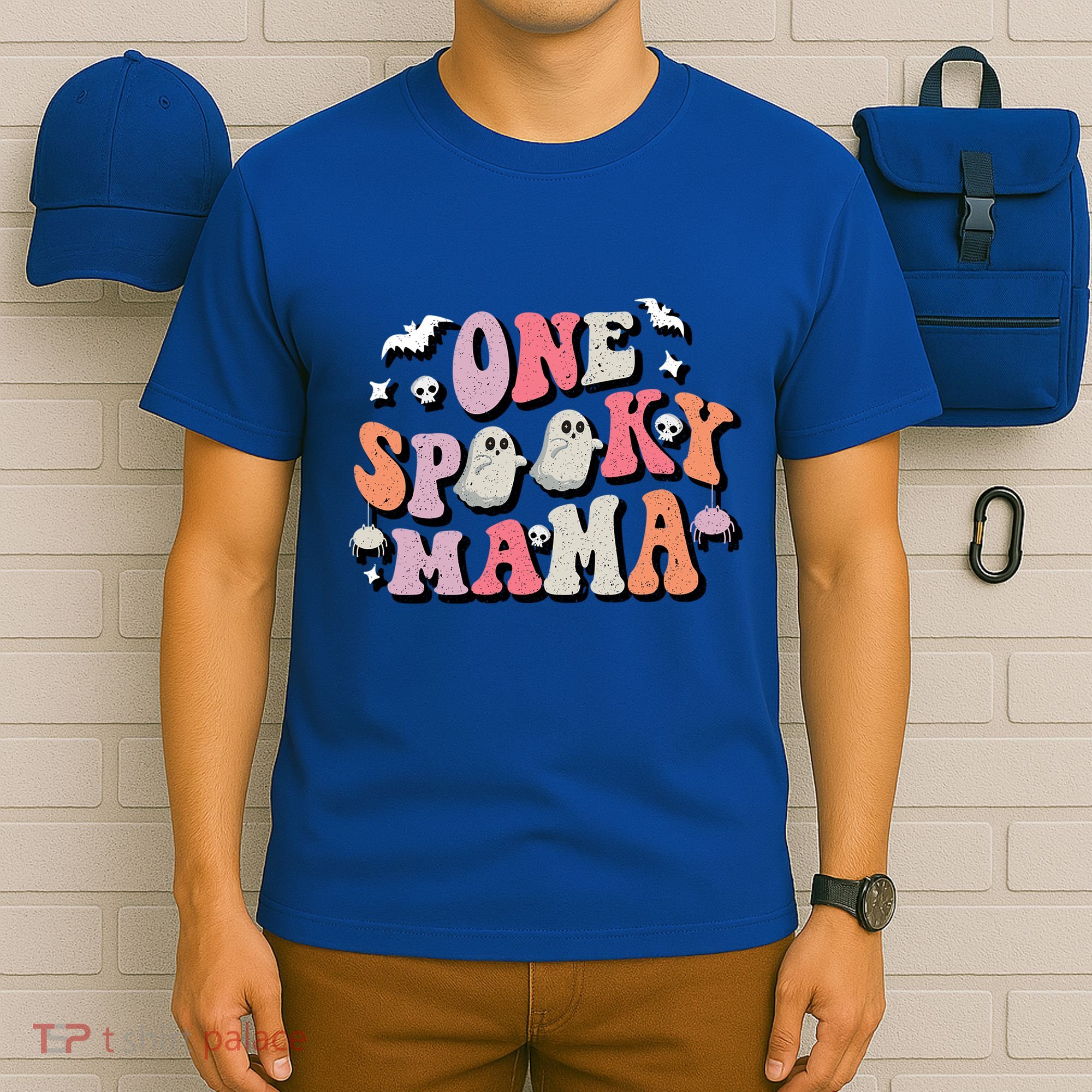 One Spooky Mama Funny Halloween Mom Costume Groovy Cute Gift T-Shirt