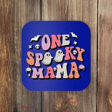 One Spooky Mama Funny Halloween Mom Costume Groovy Cute Gift Coaster