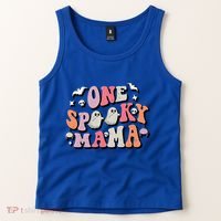 One Spooky Mama Funny Halloween Mom Costume Groovy Cute Gift Tank Top thumb 2