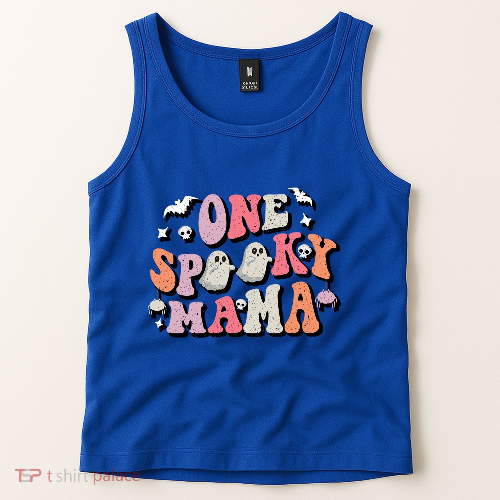 One Spooky Mama Funny Halloween Mom Costume Groovy Cute Gift Tank Top