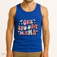 One Spooky Mama Funny Halloween Mom Costume Groovy Cute Gift Tank Top thumb 3