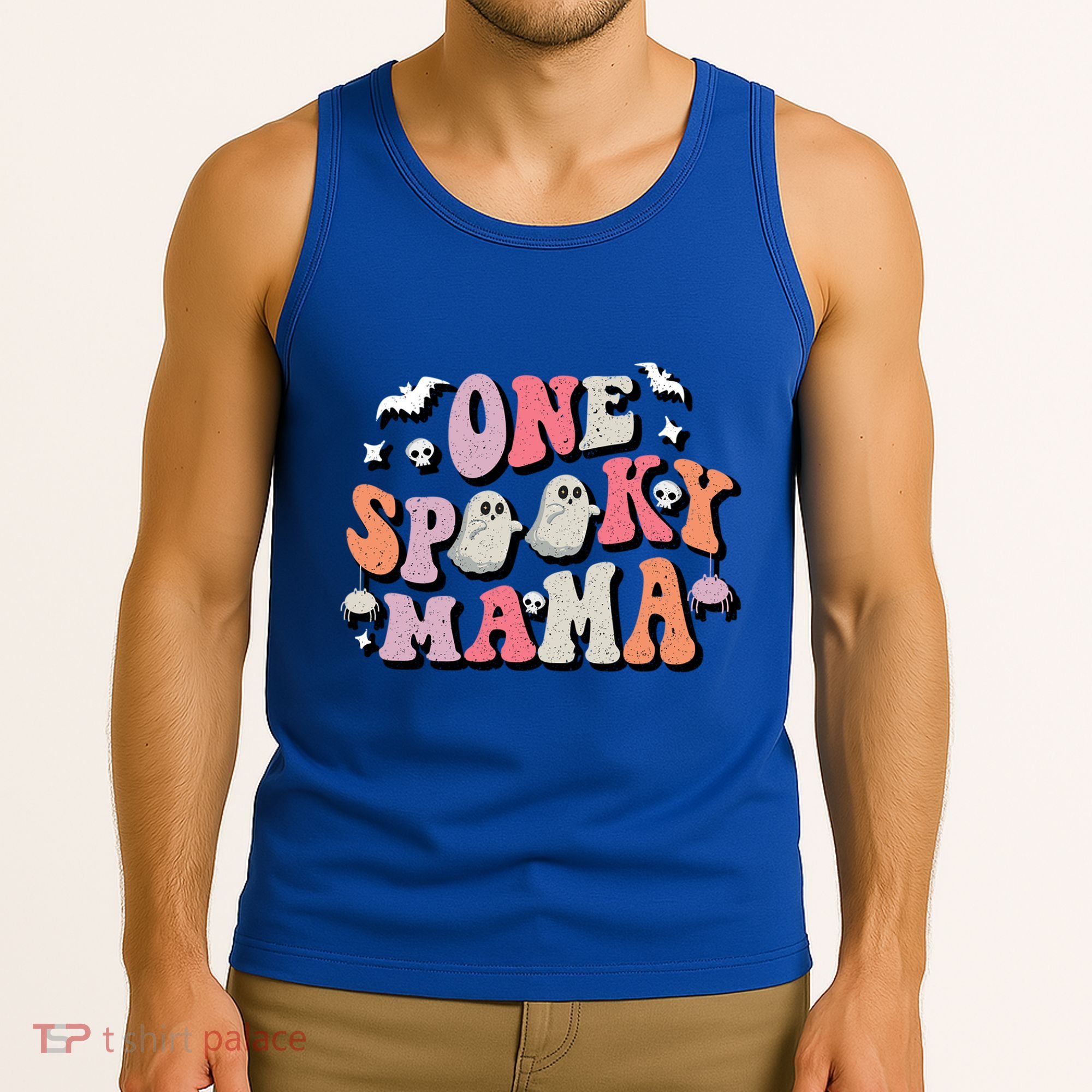One Spooky Mama Funny Halloween Mom Costume Groovy Cute Gift Tank Top