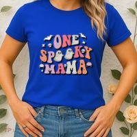 One Spooky Mama Funny Halloween Mom Costume Groovy Cute Gift Women's T-Shirt thumb 2