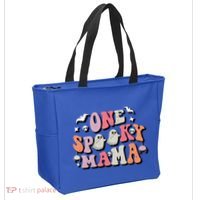 One Spooky Mama Funny Halloween Mom Costume Groovy Cute Gift Tote Bag thumb 2