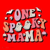 One Spooky Mama Funny Halloween Mom Costume Groovy Cute Gift Santa Hat thumb 1