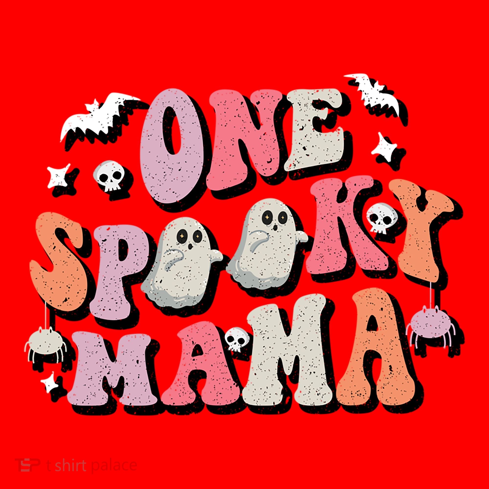 One Spooky Mama Funny Halloween Mom Costume Groovy Cute Gift Santa Hat
