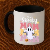 One Spooky Mom Halloween Cute Ghosts Grovvy Mommy Gift Meaningful Gift Coffee Mug thumb 2