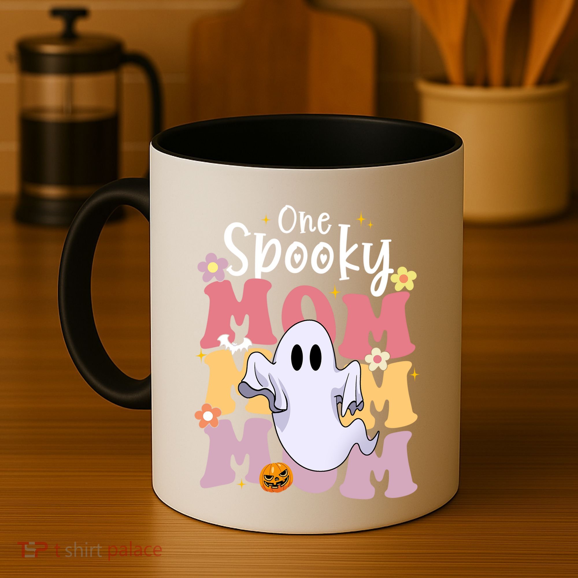One Spooky Mom Halloween Cute Ghosts Grovvy Mommy Gift Meaningful Gift Coffee Mug