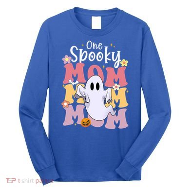 One Spooky Mom Halloween Cute Ghosts Grovvy Mommy Gift Meaningful Gift Long Sleeve Shirt