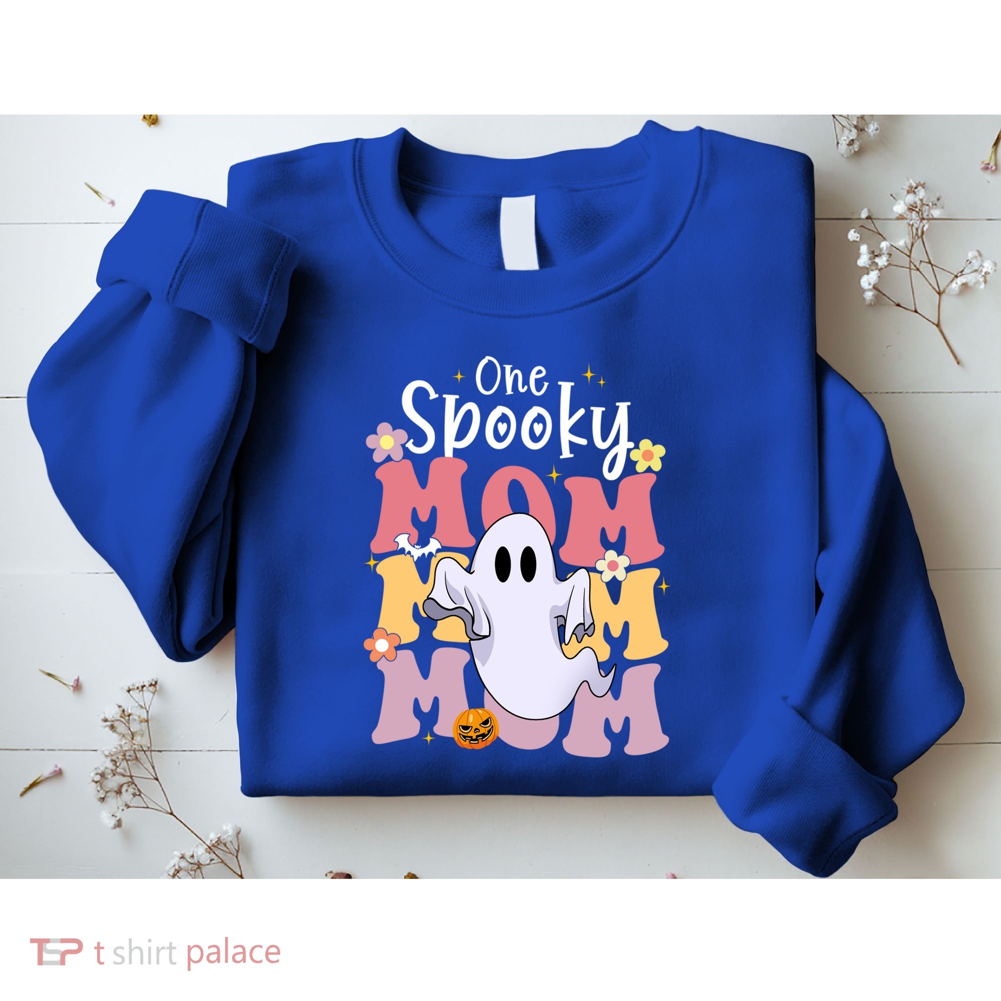 One Spooky Mom Halloween Cute Ghosts Grovvy Mommy Gift Meaningful Gift Sweatshirt