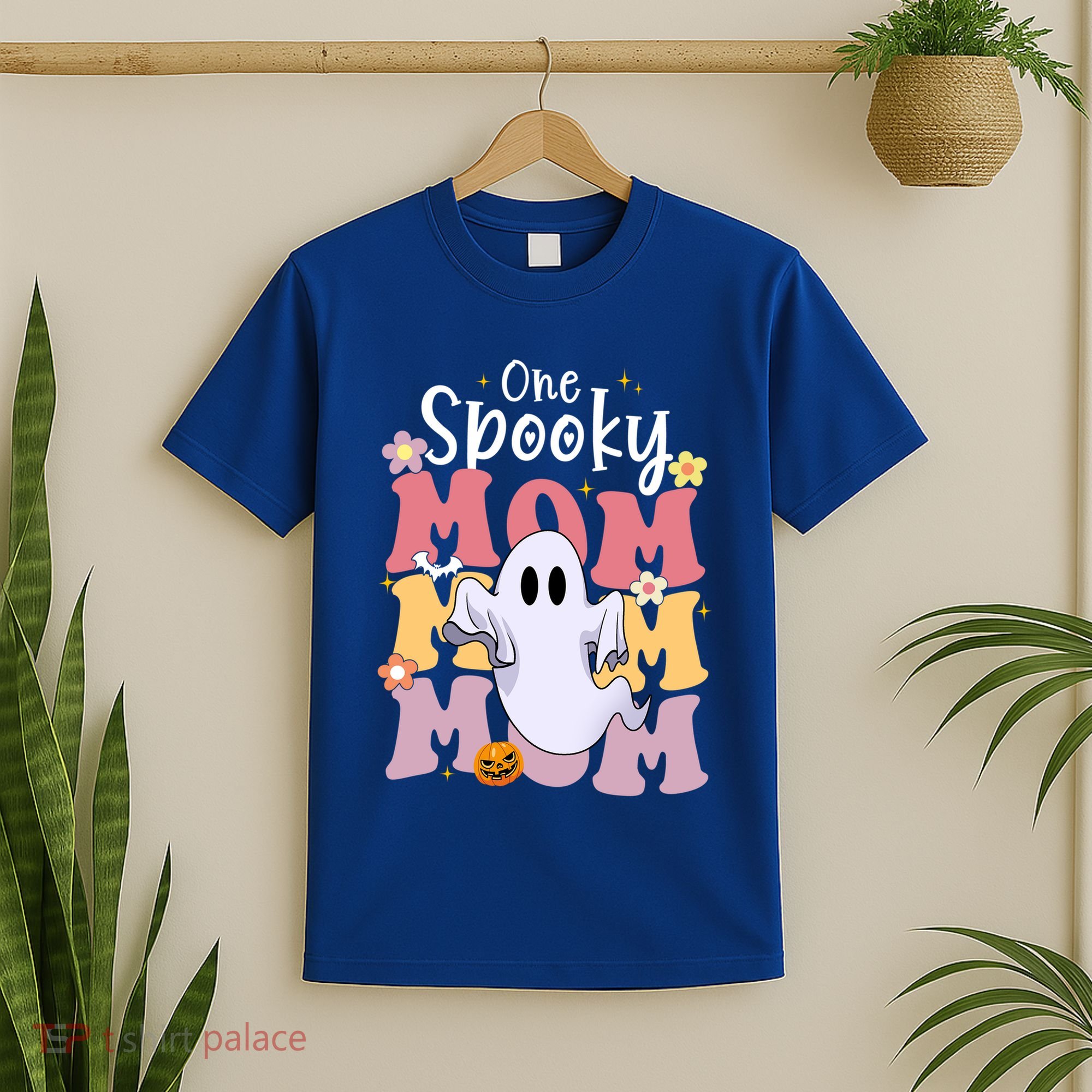 One Spooky Mom Halloween Cute Ghosts Grovvy Mommy Gift Meaningful Gift T-Shirt