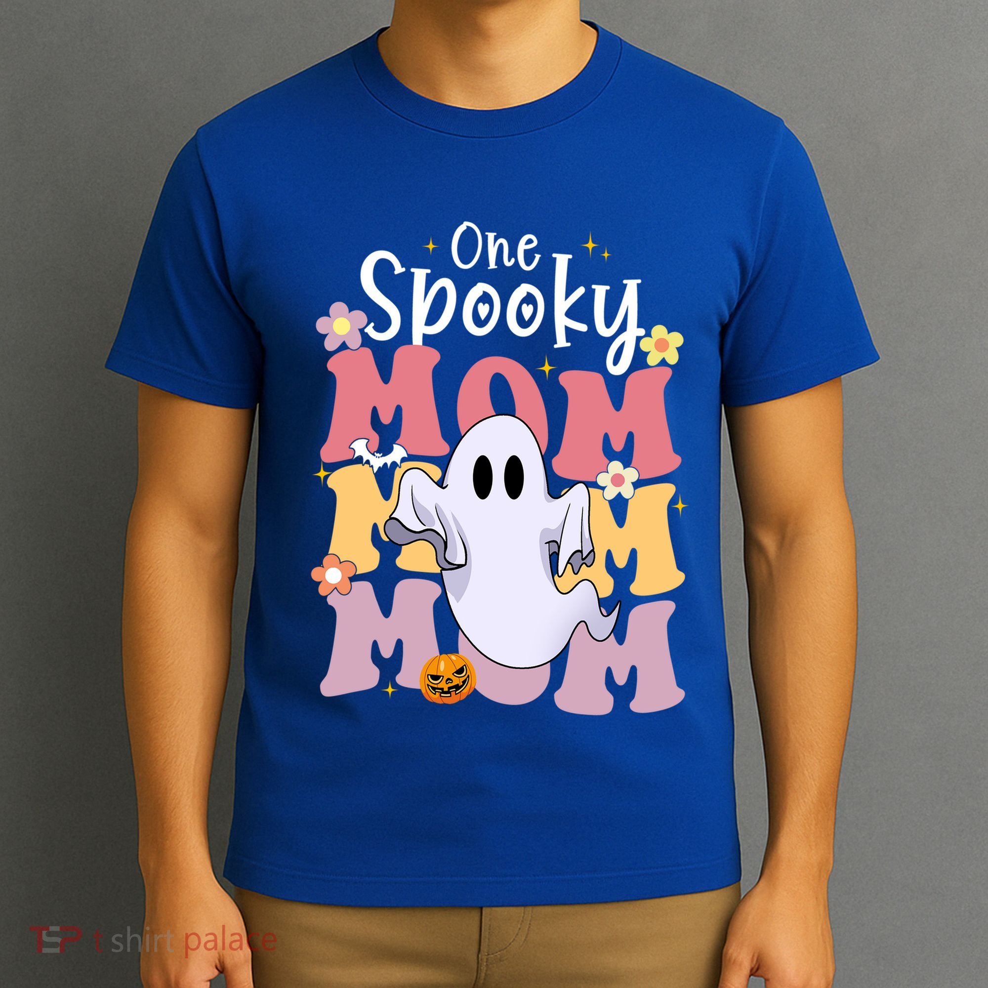One Spooky Mom Halloween Cute Ghosts Grovvy Mommy Gift Meaningful Gift T-Shirt