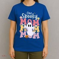 One Spooky Mom Halloween Cute Ghosts Grovvy Mommy Gift Meaningful Gift T-Shirt thumb 4