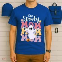 One Spooky Mom Halloween Cute Ghosts Grovvy Mommy Gift Meaningful Gift T-Shirt thumb 6
