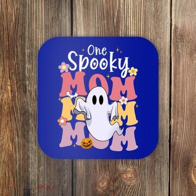 One Spooky Mom Halloween Cute Ghosts Grovvy Mommy Gift Meaningful Gift Coaster