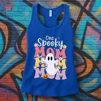 One Spooky Mom Halloween Cute Ghosts Grovvy Mommy Gift Meaningful Gift Women's Tank Top thumb 3