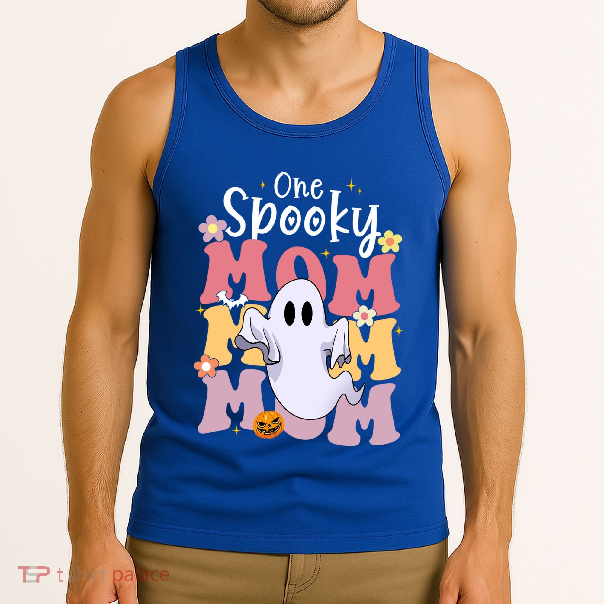One Spooky Mom Halloween Cute Ghosts Grovvy Mommy Gift Meaningful Gift Tank Top