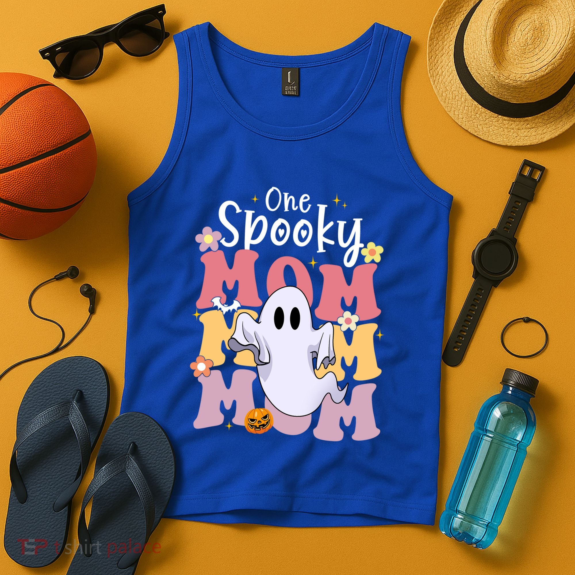 One Spooky Mom Halloween Cute Ghosts Grovvy Mommy Gift Meaningful Gift Tank Top