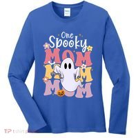One Spooky Mom Halloween Cute Ghosts Grovvy Mommy Gift Meaningful Gift Women's Long Sleeve Shirt thumb 0