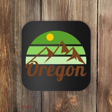 Oregon Simple Mountain Logo Coaster