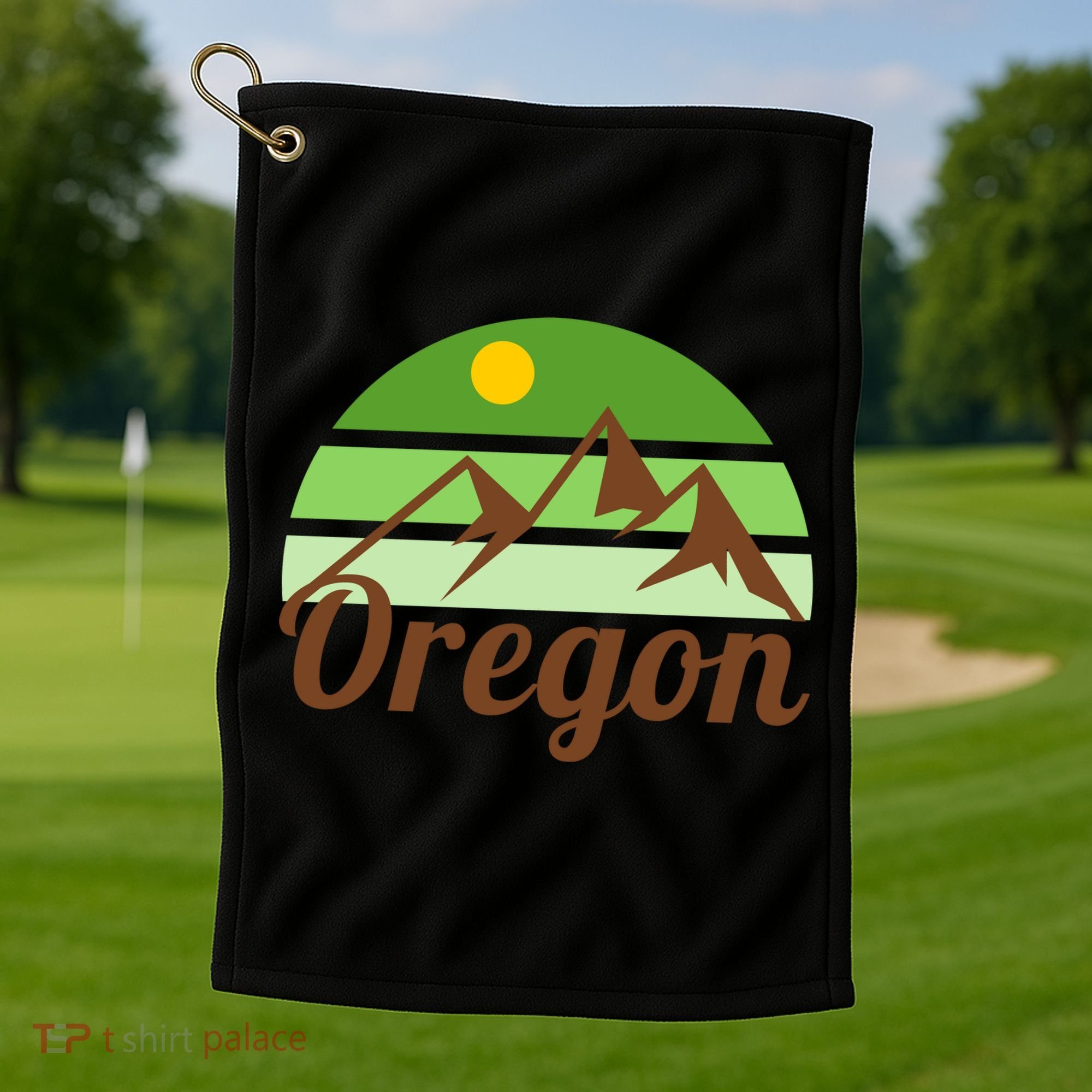 Oregon Simple Mountain Logo Golf Towel