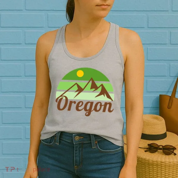 Oregon Simple Mountain Logo Women's Tank Top