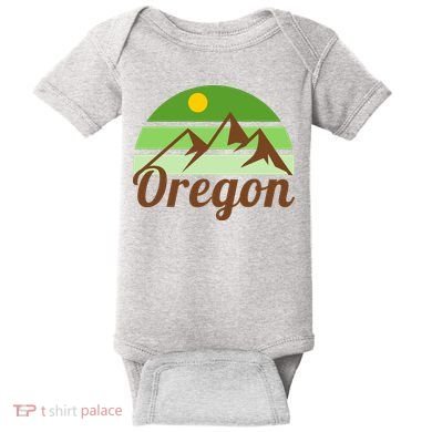 Oregon Simple Mountain Logo Baby Bodysuit